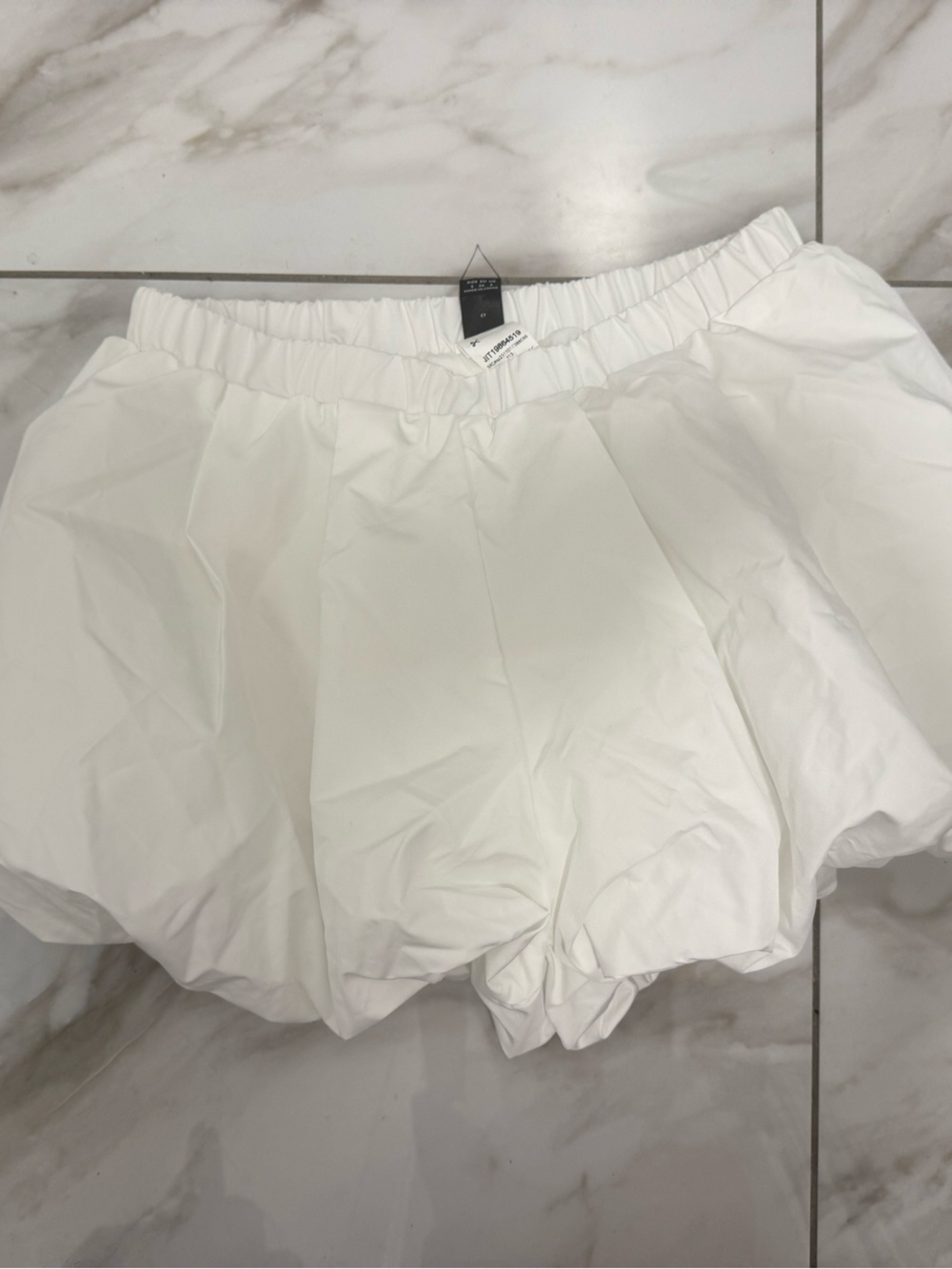 Amazon White Women's Bubble Hem Elastic Waist Shorts